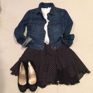White House Black Market Black and White Polka Dot Skirt